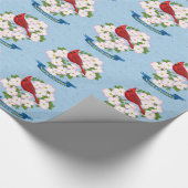 North Carolina State Cardinale Bird Dogwood Flower Cadeaupapier (Hoek)
