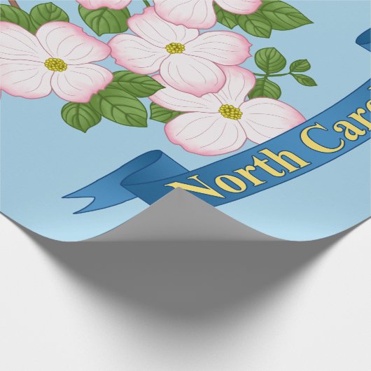 North Carolina State Cardinale Bird Dogwood Flower Cadeaupapier (Hoek)