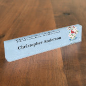 North Carolina State Cardinale Bird Dogwood Flower Naambordje (Zijkant)