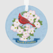 North Carolina State Cardinale Bird Dogwood Flower Ornament (achterkant)