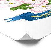 North Carolina State Cardinale Bird Dogwood Flower Poster (Hoek)