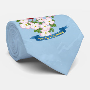 North Carolina State Cardinale Bird Dogwood Flower Stropdas