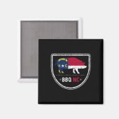 North Carolina State Flag BBQ NC Magneet (Voorkant / Achterkant)