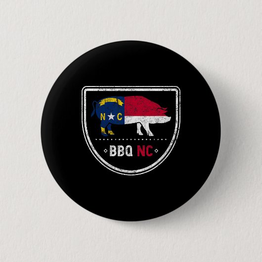 North Carolina State Flag BBQ NC Ronde Button 5,7 Cm (Voorkant)