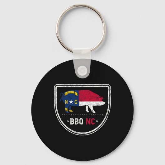 North Carolina State Flag BBQ NC Sleutelhanger (Voorkant)