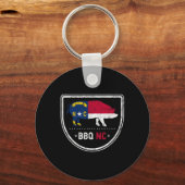 North Carolina State Flag BBQ NC Sleutelhanger (Voorkant)