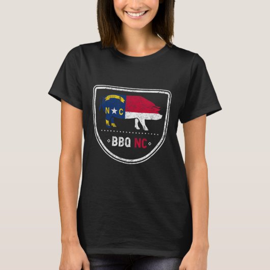 North Carolina State Flag BBQ NC T-shirt (Voorkant)