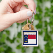 North Carolina State Flag Design Premium Sleutelha Sleutelhanger (Hand)