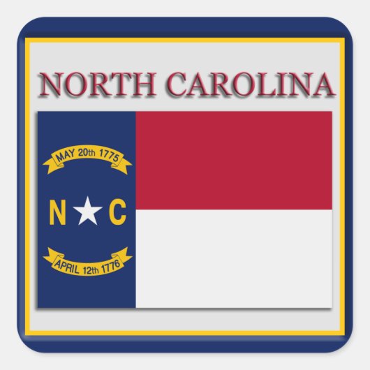 North Carolina State Flag Design Sticker (Voorkant)