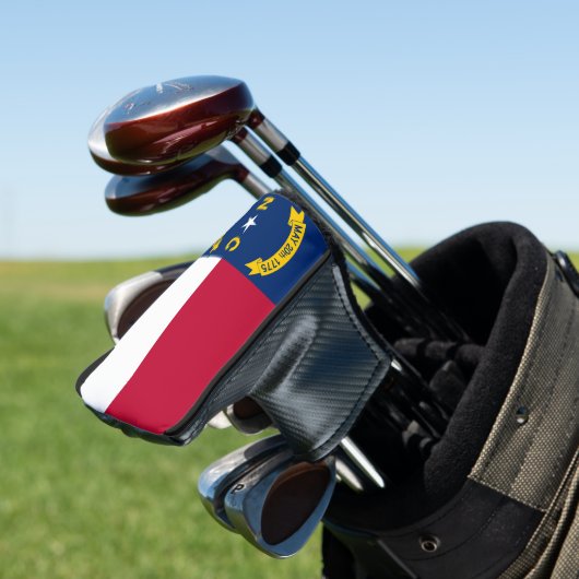 North Carolina State Flag Golf Head Hoesje Golfheadcover (Insitu)