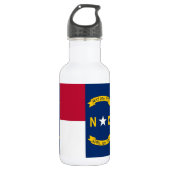 North Carolina State Flag Liberty Bottle Waterfles (Voorkant)