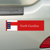 North Carolina State Flag, North Carolina Bumpersticker (Op auto)