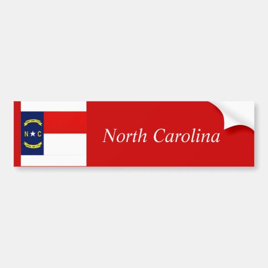 North Carolina State Flag, North Carolina Bumpersticker (Voorkant)