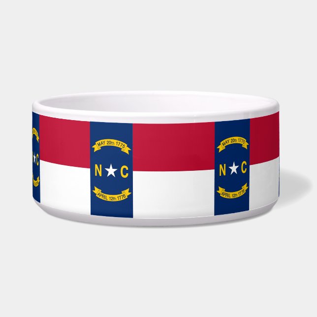 North Carolina State Flag Pet Bowl Voerbakje (Voorkant)