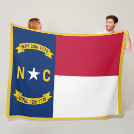 North Carolina State Flag Print Patriot Fleece Deken