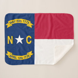 North Carolina State Flag Print Patriottisch Sherpa Deken