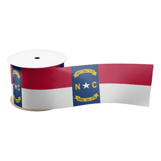 North Carolina State Flag Satin Ribbon Satijnen Lint (Spoel)