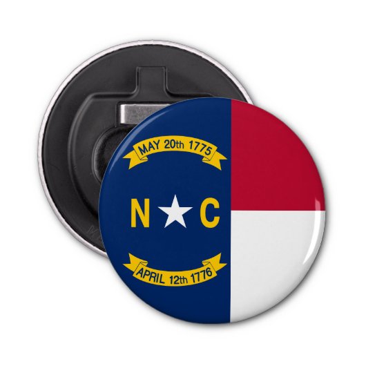 North Carolina State Flag Verenigde Staten Button Flesopener (Voorkant)