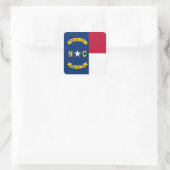 North Carolina State Flag Verenigde Staten Vierkante Sticker (Tas)