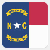 North Carolina State Flag Verenigde Staten Vierkante Sticker (Voorkant)