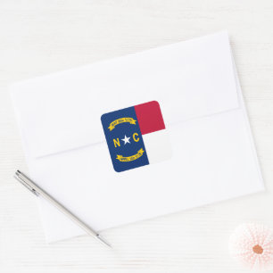 North Carolina State Flag Verenigde Staten Vierkante Sticker
