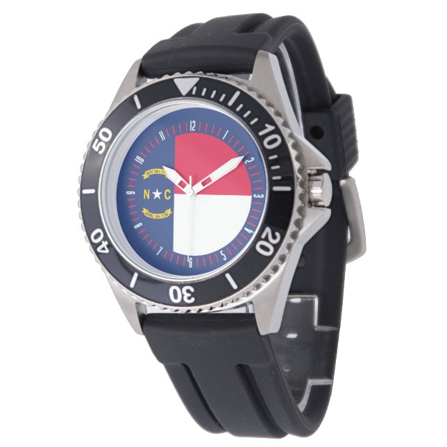 North Carolina State Flag Watch Design Horloge (Gekanteld)
