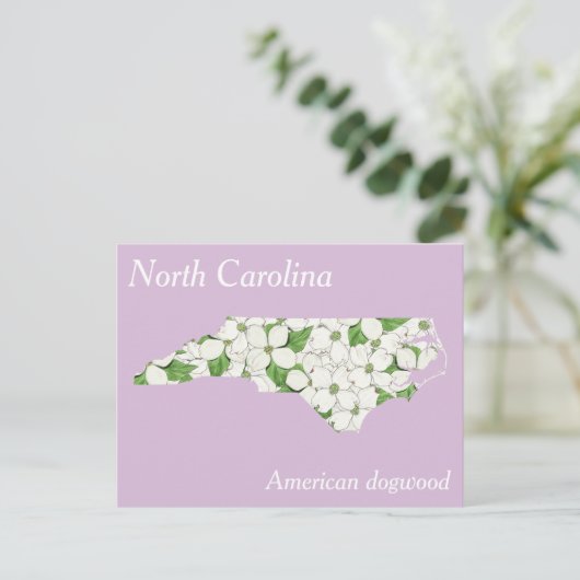North Carolina State Flower Collage Map Briefkaart (Staand voorkant)