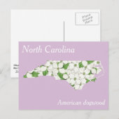 North Carolina State Flower Collage Map Briefkaart (Voorkant / Achterkant)