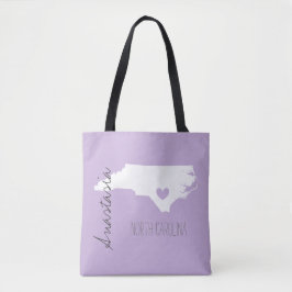 North Carolina State map personaliseert naam Tote Bag