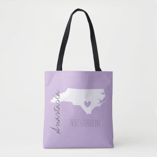 North Carolina State map personaliseert naam Tote Bag (Voorkant)