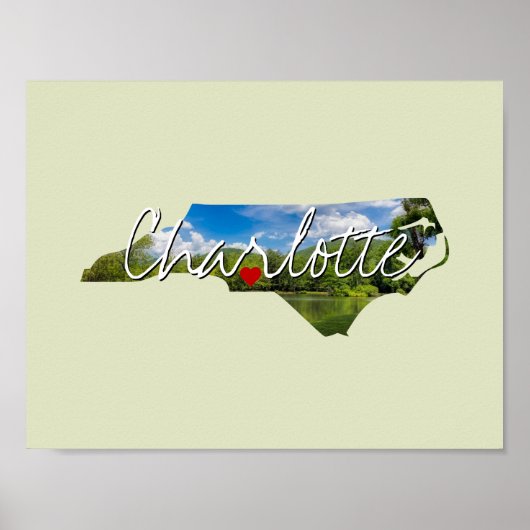 North Carolina State Photo insert and town name Poster (Voorkant)
