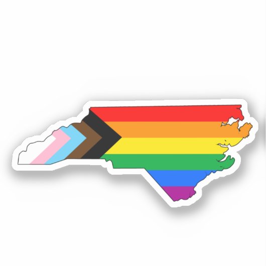 North Carolina State Pride LGBTQ Progress Pride Sticker (Voorkant)
