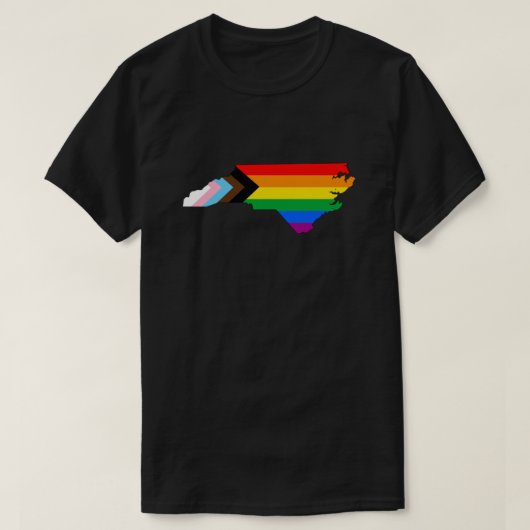 North Carolina State Pride LGBTQ Progress Pride T-shirt (Design voorkant)