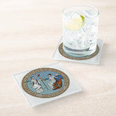 North Carolina State Seal Glazen Onderzetter (Schuin)