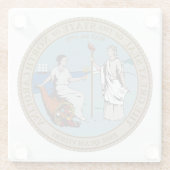 North Carolina State Seal Glazen Onderzetter (Achterkant)