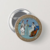 North Carolina State Seal Ronde Button 5,7 Cm (Voorkant /achterkant)