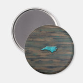 North Carolina State Shape Blauwgroen Magneet (Voorkant / Achterkant)