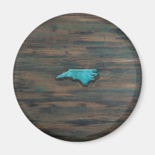 North Carolina State Shape Blauwgroen Magneet