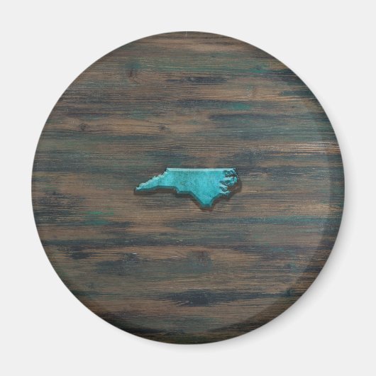 North Carolina State Shape Blauwgroen Magneet (Voorkant)