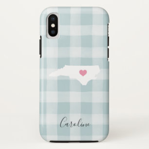 North Carolina State Silhouette Rustic Mint Pset Case-Mate iPhone Case