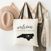 North Carolina State Silhouette Wedding Welkom Tote Bag