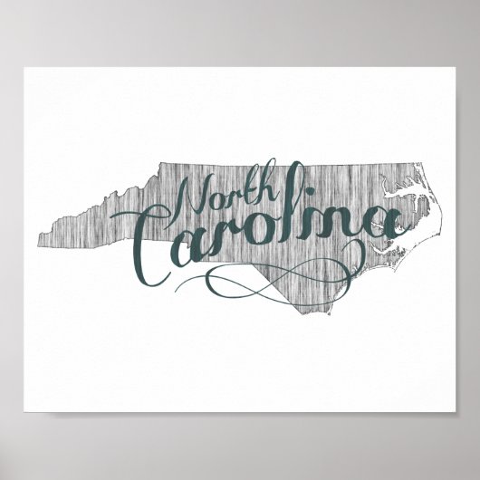 North Carolina State Typografie Poster (Voorkant)