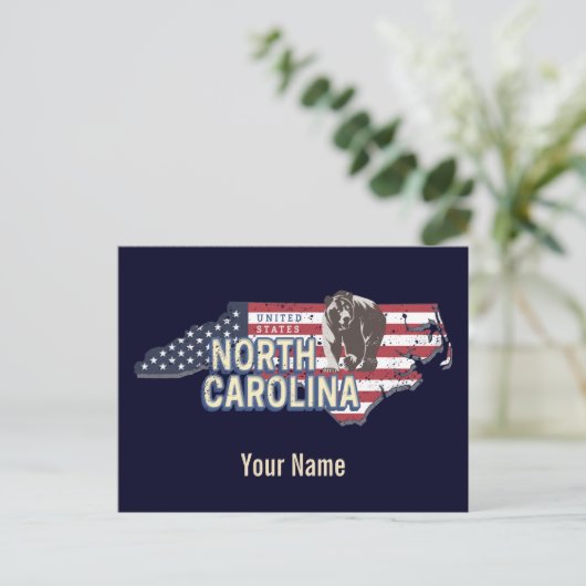 North Carolina State Verenigde Staten Kaart USA  (Staand voorkant)