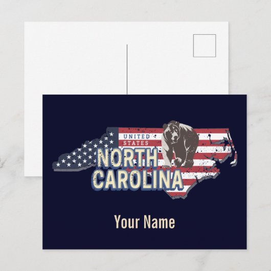 North Carolina State Verenigde Staten Kaart USA  (Voorkant / Achterkant)