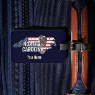 North Carolina State Verenigde Staten Kaart USA  Bagagelabel