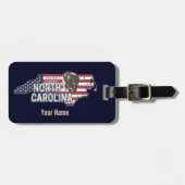 North Carolina State Verenigde Staten Kaart USA Bagagelabel (Voorkant horizontaal)