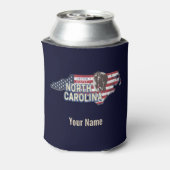 North Carolina State Verenigde Staten Kaart USA  Blikjeskoeler (Blikje Achterkant)