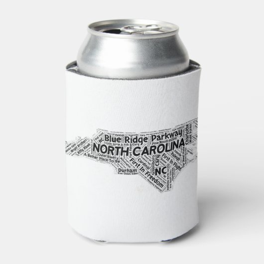 North Carolina State Word Cloud Blikjeskoeler (Blikje Voorkant)