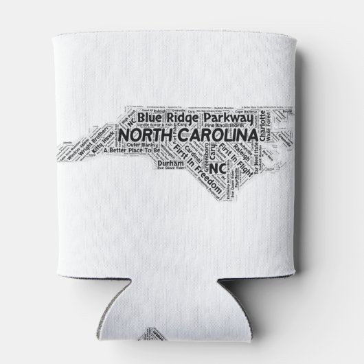 North Carolina State Word Cloud Blikjeskoeler (Achterkant)