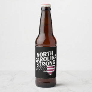 North Carolina Sterk Met NC State En Vlag Van De V Bier Etiket